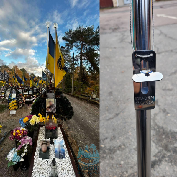 Флагшток із нержавіючої сталі 3 метри, під бетонування. Розбірний. Прапор України 140х90см з люверсами у подарунок! 1014 фото