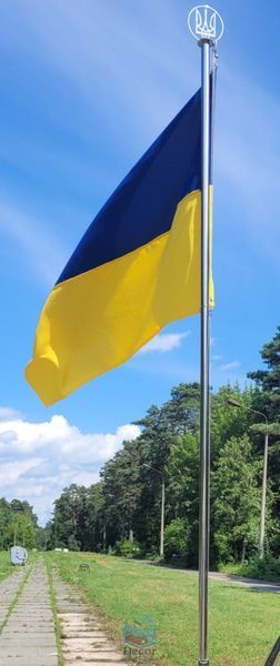 Флагшток із нержавіючої сталі 4 метри, під бетонування.  Розбірний. З системою підіймання прапору.  Прапор України 140*90 см в подарунок! 1012 фото